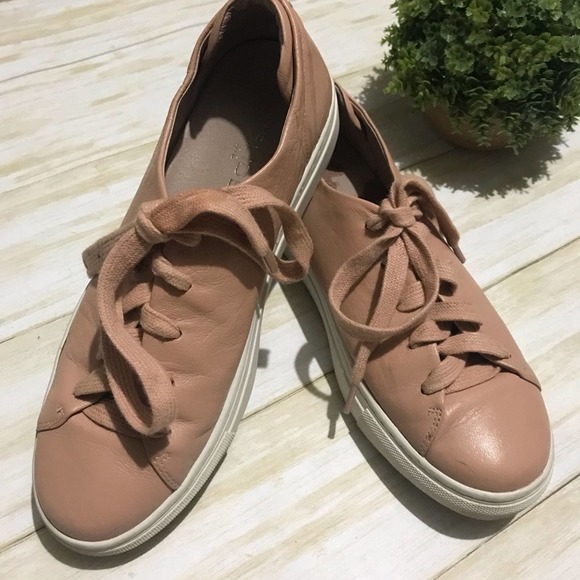 J/SLIDES Shoes - J/Slides Pink Leather Lace Up Platform Sneakers Tennis Shoes Trainers Size 6.5
